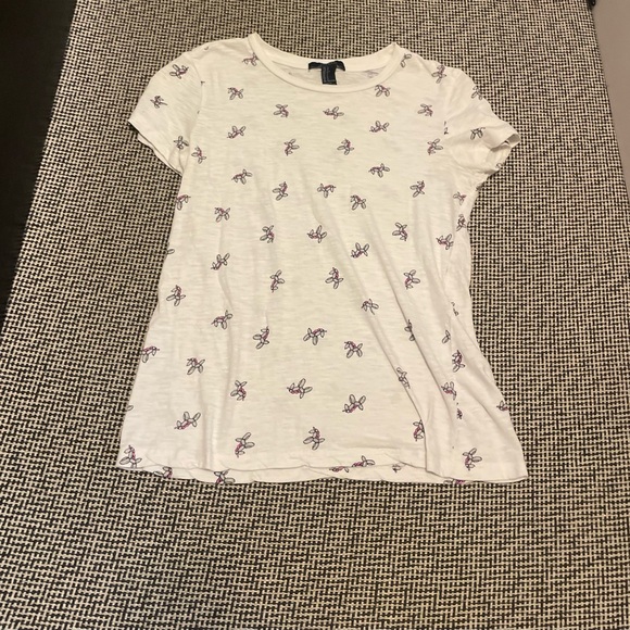 Forever 21 Tops - White T-Shirt with Unicorn Balloon Animal Print